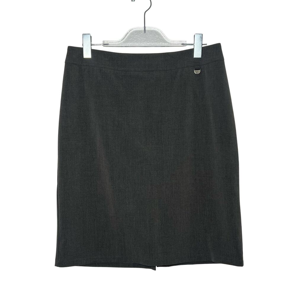 NEW YORK & CO Mini Pencil Skirt High Rise Slim Fit Black Slit Gray Womens Sz 8